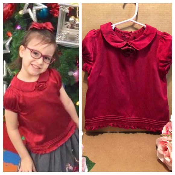 Janie and Jack Other - Janie and Jack 2T Silk red blouse